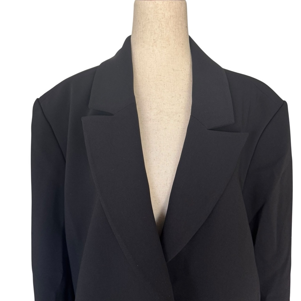Good American Luxe Suiting Boyfriend Blazer Black Long Sleeve sz 3/4 Large - Picture 3 of 16